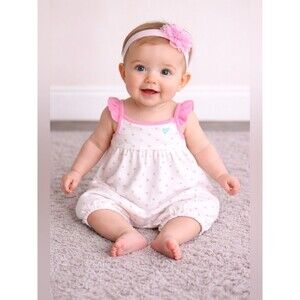 Carter’s Baby Girl Polka Dot Terry Cloth Romper 9M NWOT Swim Cover Up